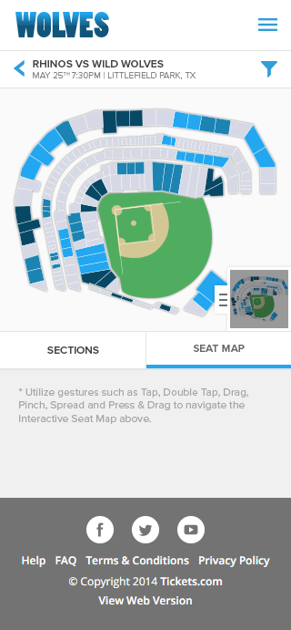 Selection by seat venue map