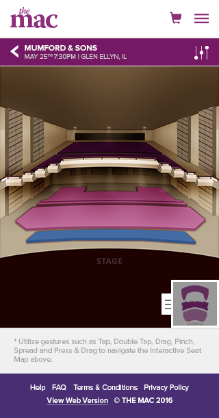 Selection by seat venue map