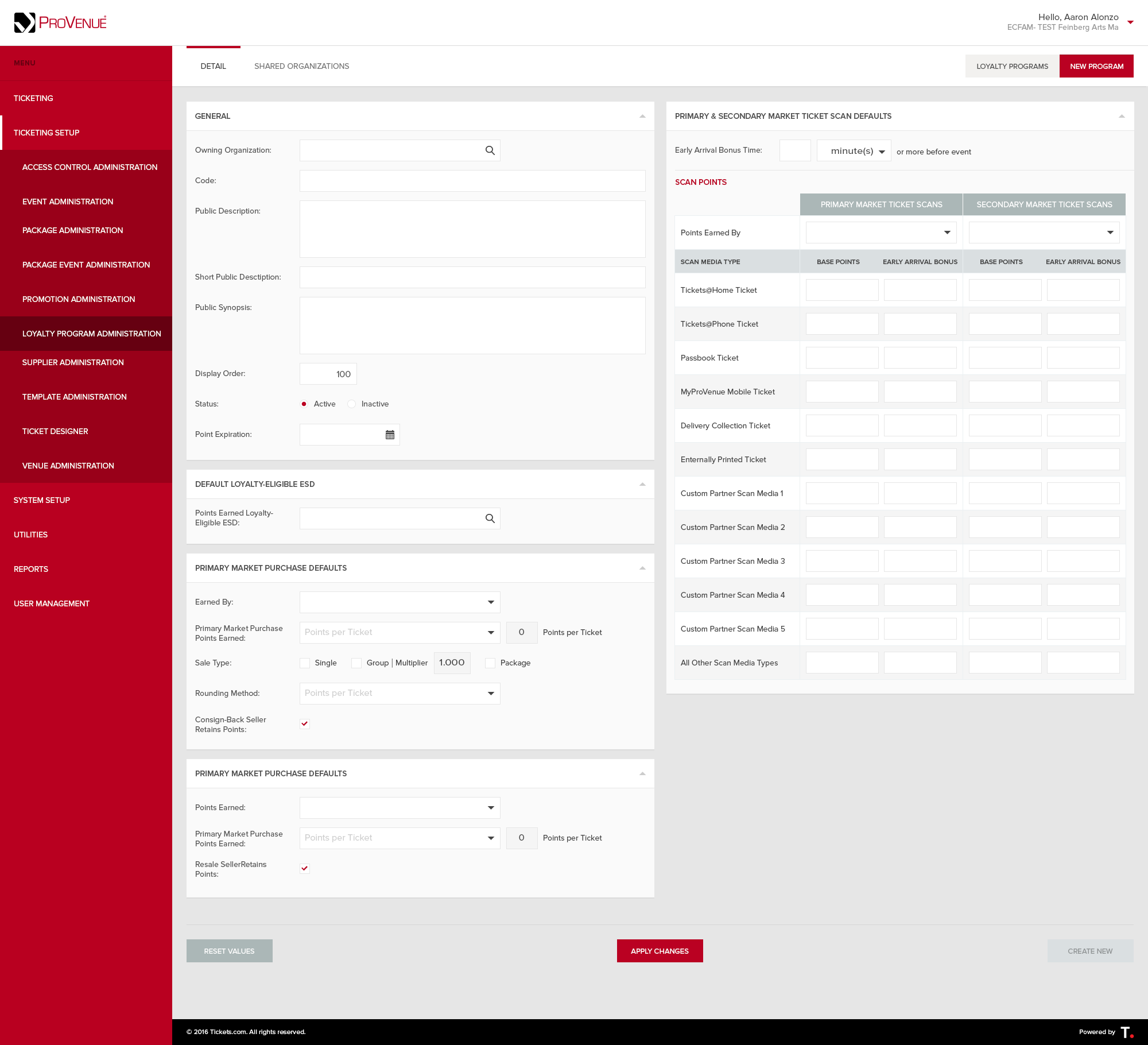 PV Modern with sidebar navigation.